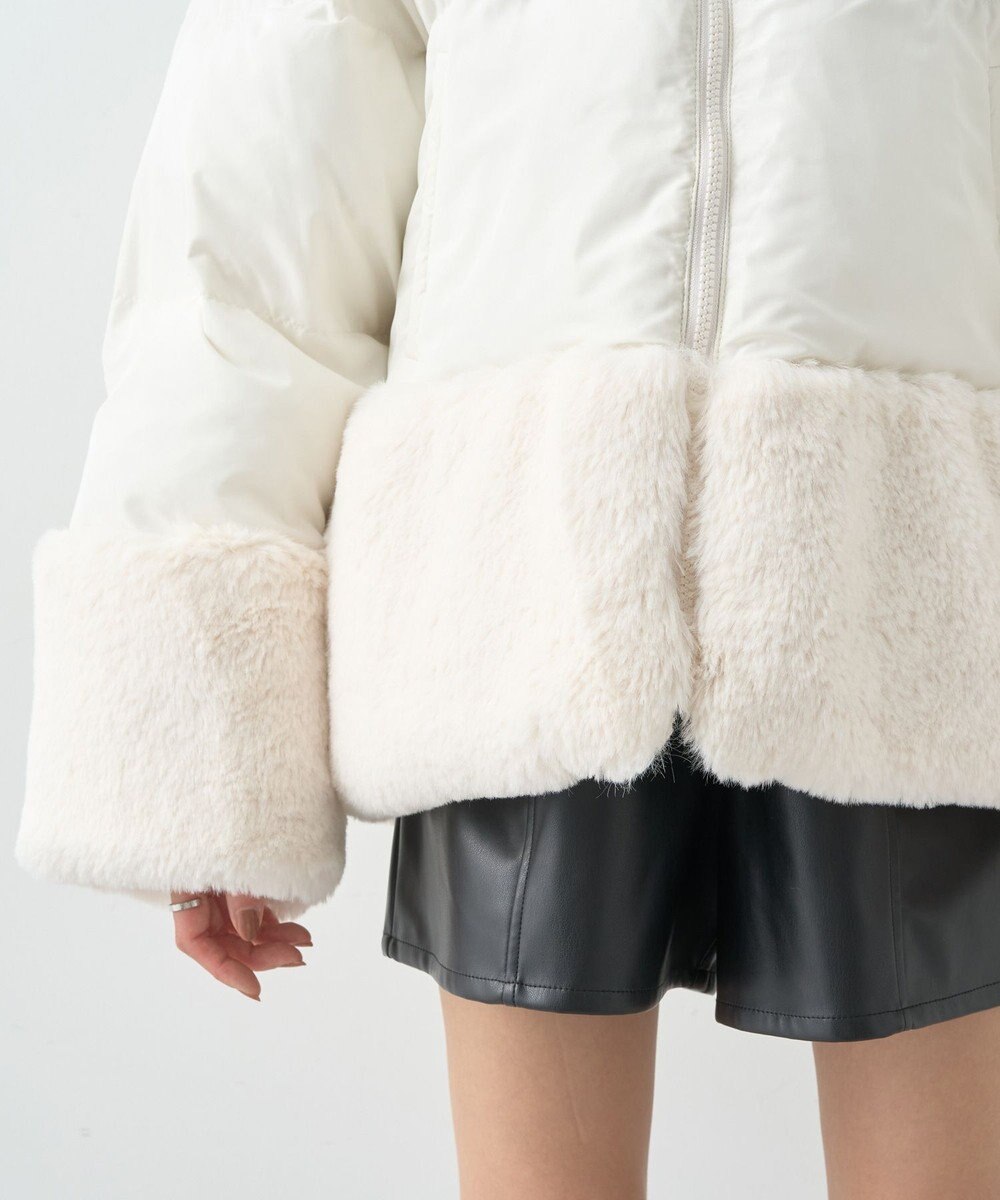 earth music&ecology フードファー中綿ショートコート 