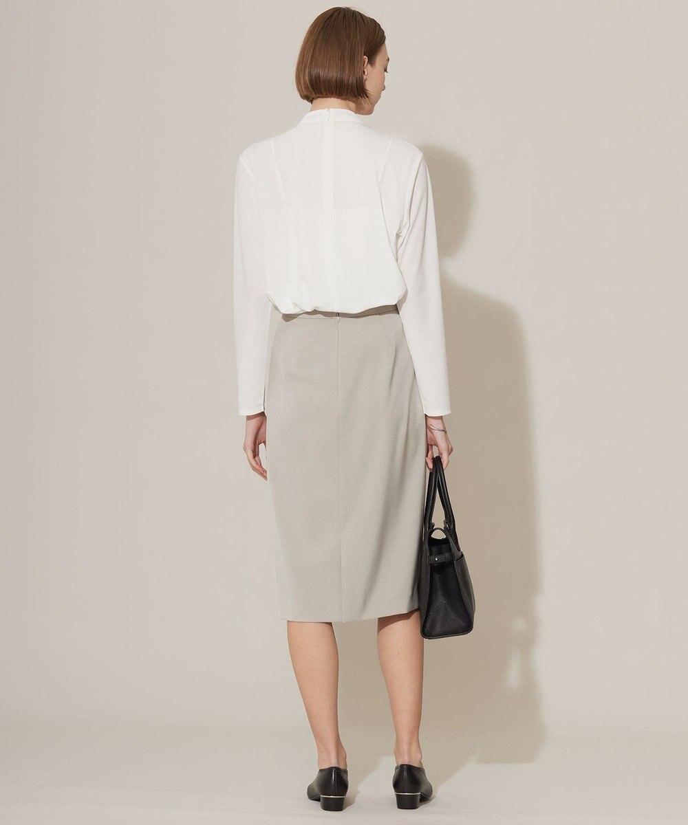 ICB L 【洗える】ジョーゼットジャージー ボウタイ風プルオーバー 