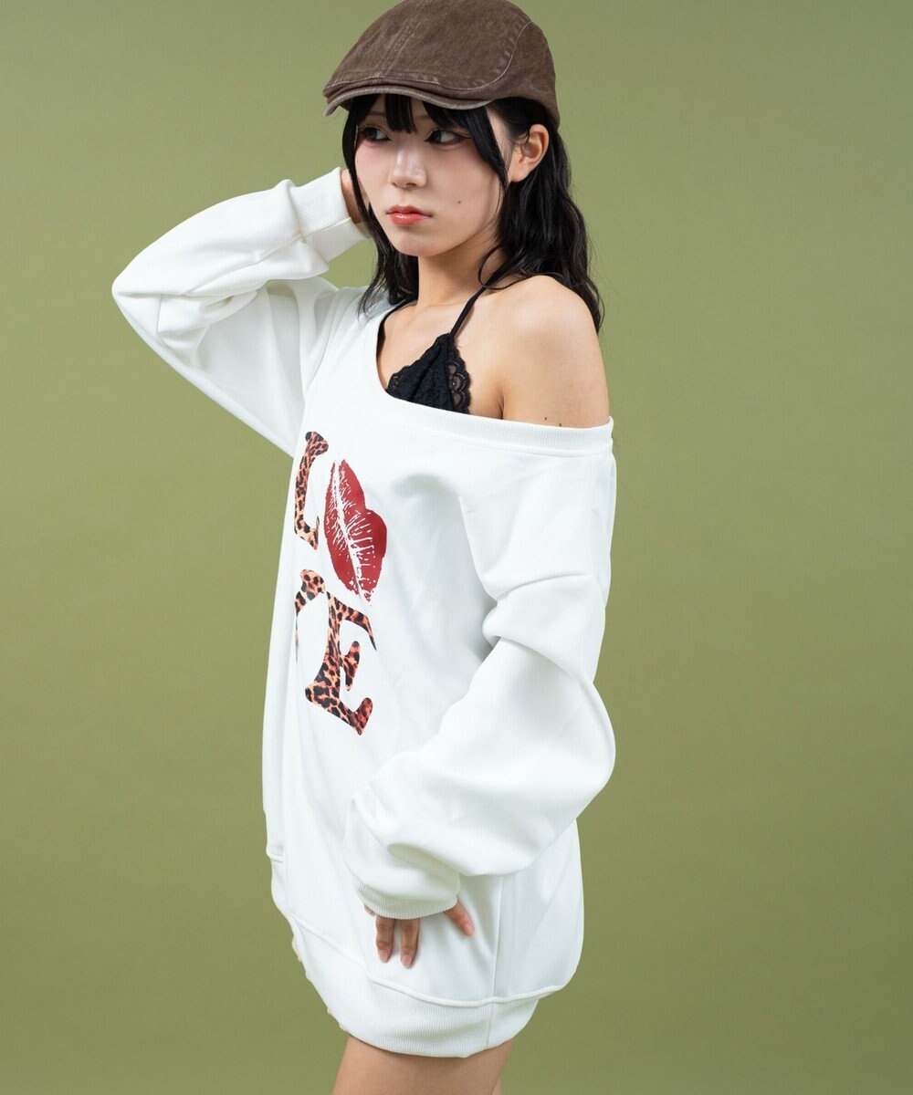 WEGO レオパードロゴオフショルSWT 