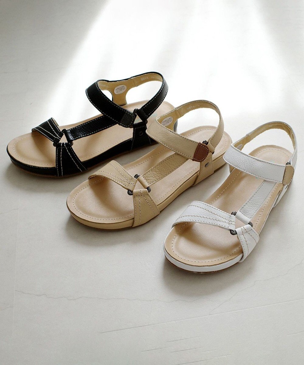 Pointer 天然皮革 本革ストラップサンダル 