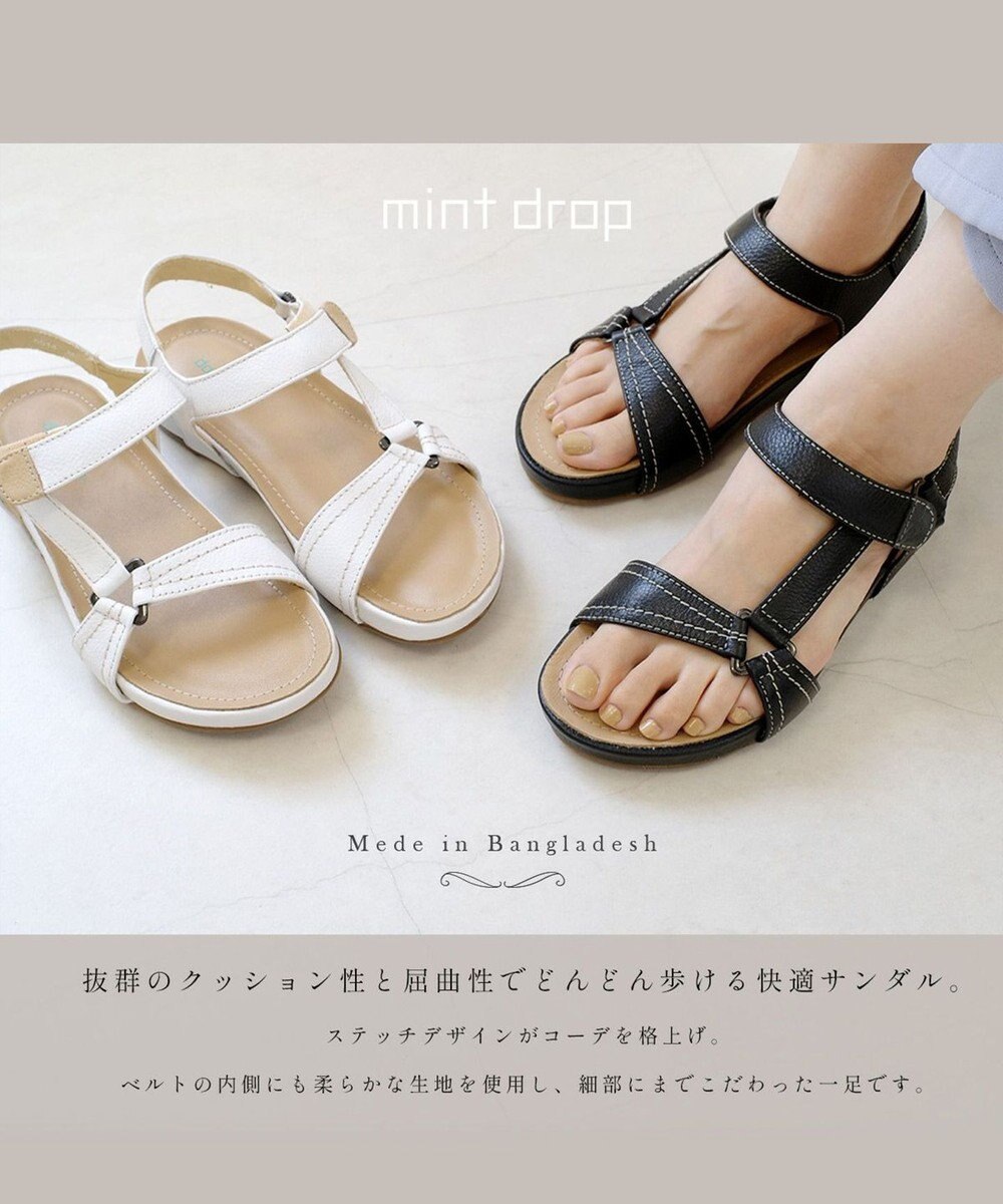 Pointer 天然皮革 本革ストラップサンダル 