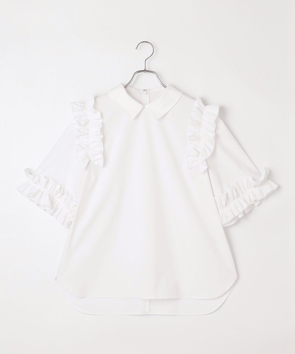 #Newans ロマンティックフリルディテールシャツ 
