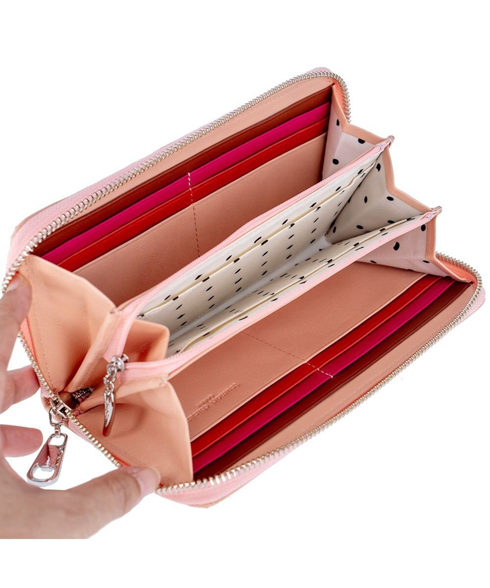 tsumori chisato CARRY スカラップししゅう ラウンドファスナー長財布 猫モチーフ 