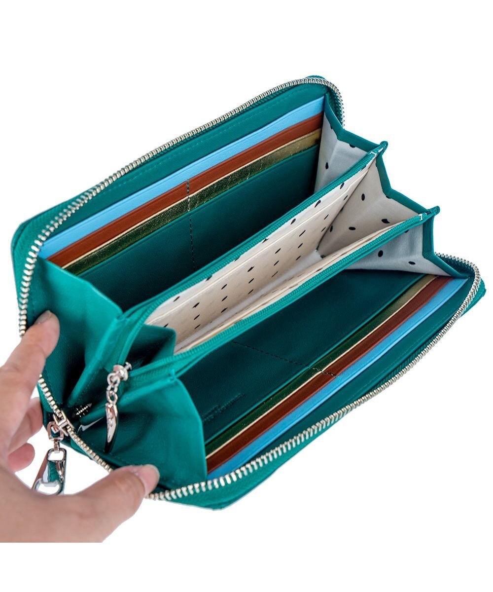 tsumori chisato CARRY スカラップししゅう ラウンドファスナー長財布 猫モチーフ 