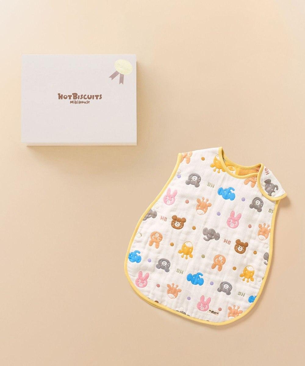 MIKI HOUSE HOT BISCUITS 六重織どうぶつ柄ガーゼスリーパーセット【BOX付き】 