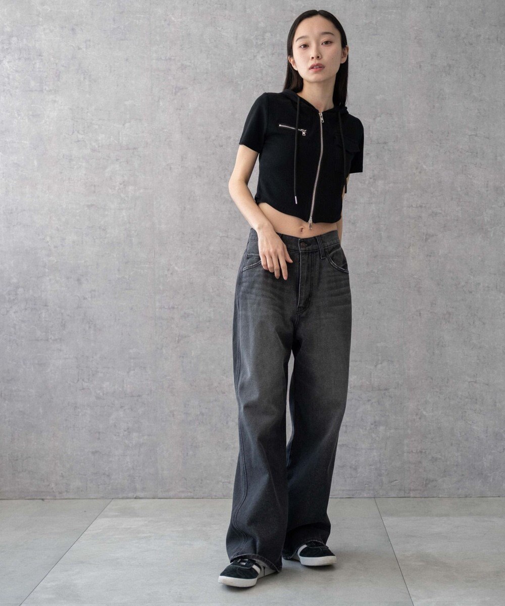 WEGO 【新色追加/美脚/XSSMLサイズ展開】ストレートデニムパンツ 