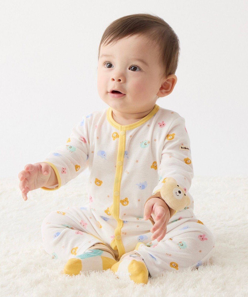 MIKI HOUSE HOT BISCUITS 【60-80cm】 フライス素材 カバーオール肌着 