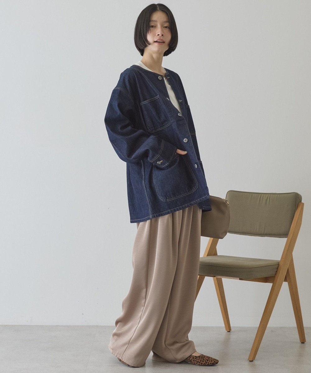 AMERICAN HOLIC ノーカラーデニムカバーオール 