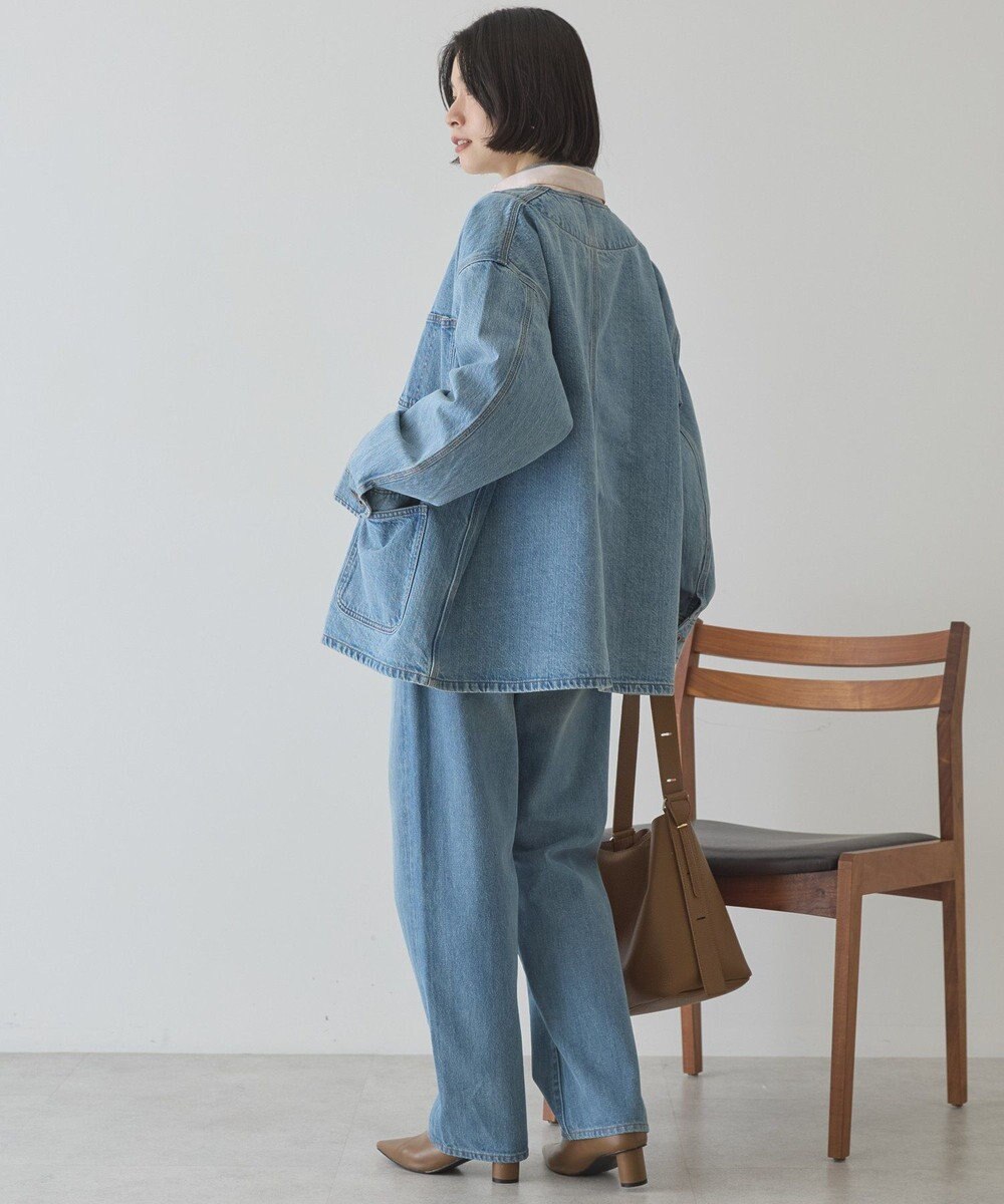 AMERICAN HOLIC ノーカラーデニムカバーオール 