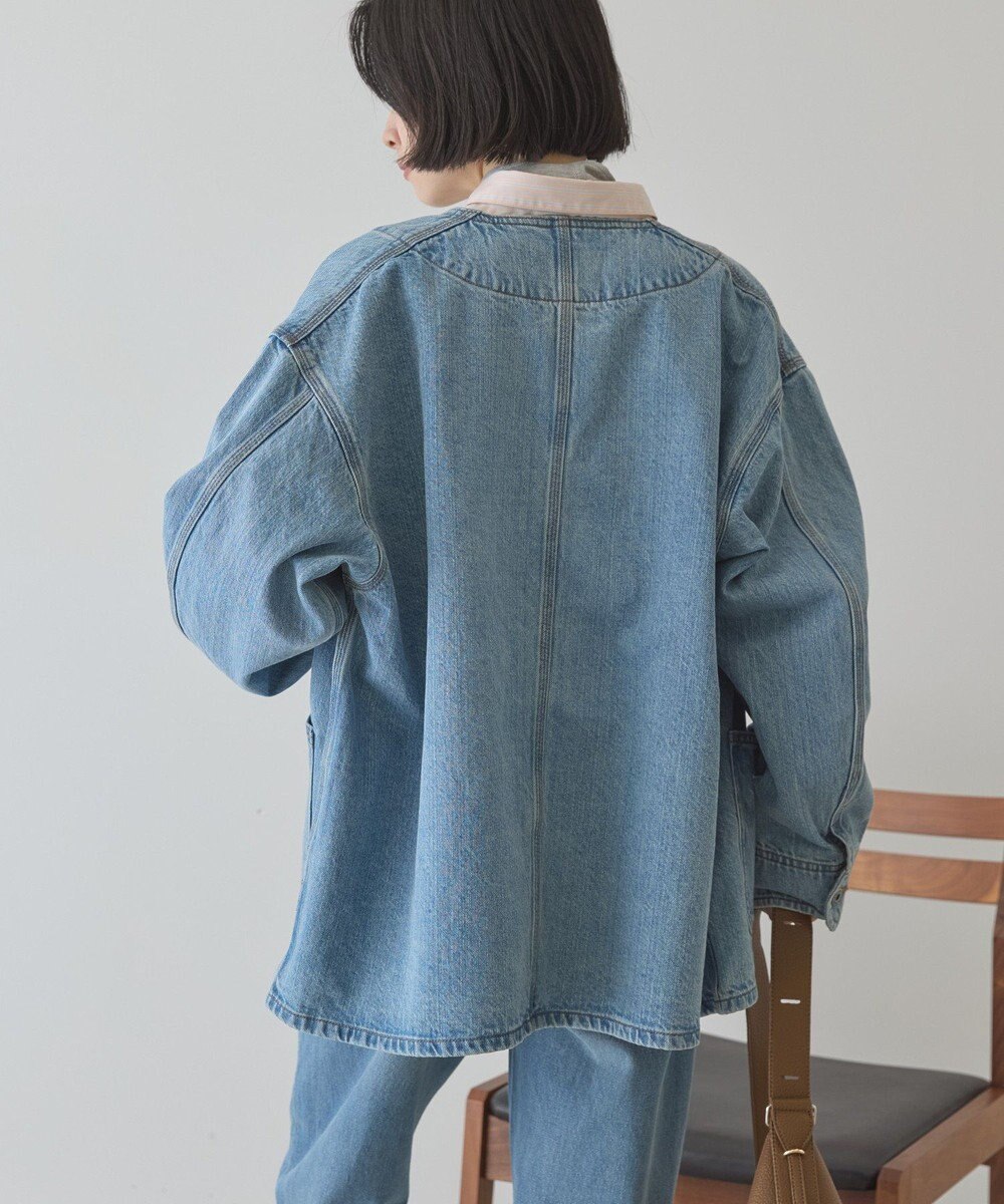 AMERICAN HOLIC ノーカラーデニムカバーオール 