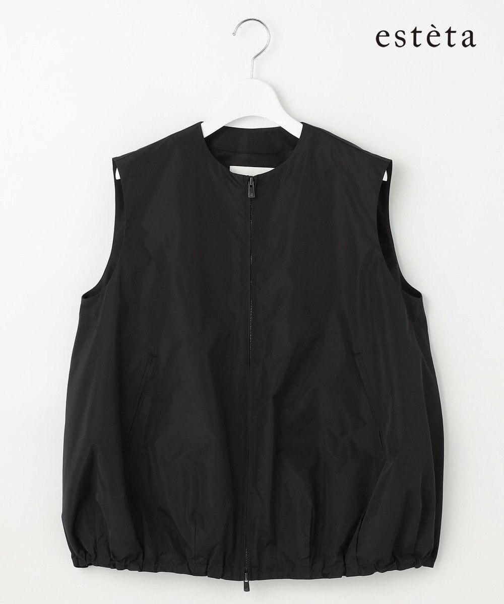 23区 【エステータ】シルクブレンド ライトタフタ ジップアップ ベスト 