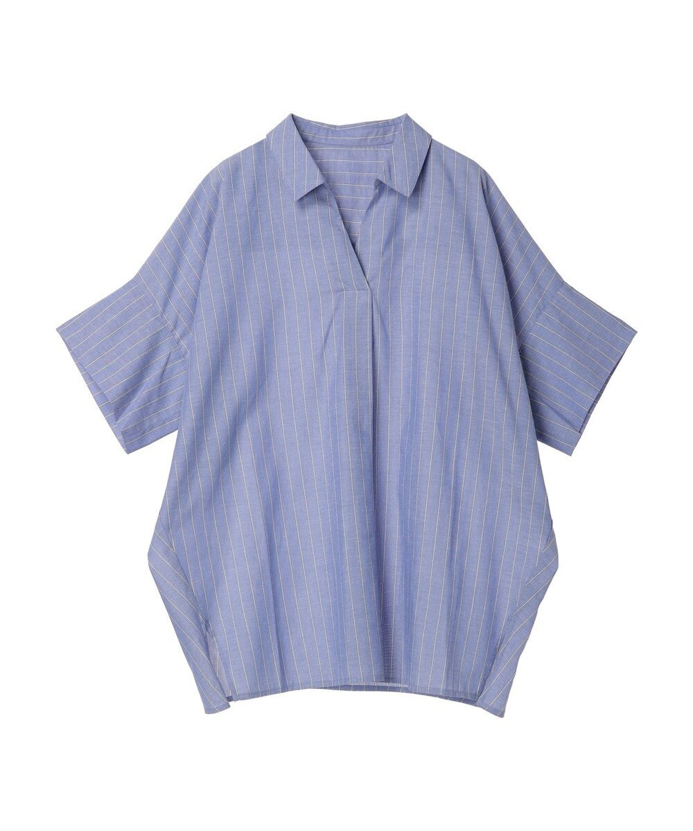 Green Parks 綿麻混スキッパーシャツ 