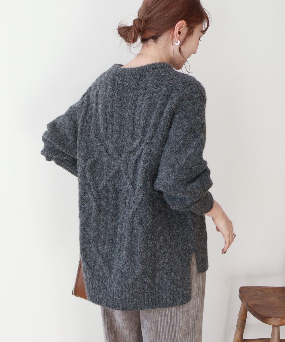 AMERICAN HOLIC ローゲージアラン柄ニットプルオーバー 