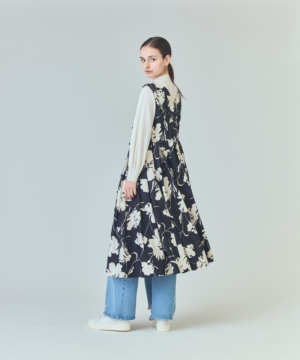 GRACE CONTINENTAL バイカラーボタニカルドレス 