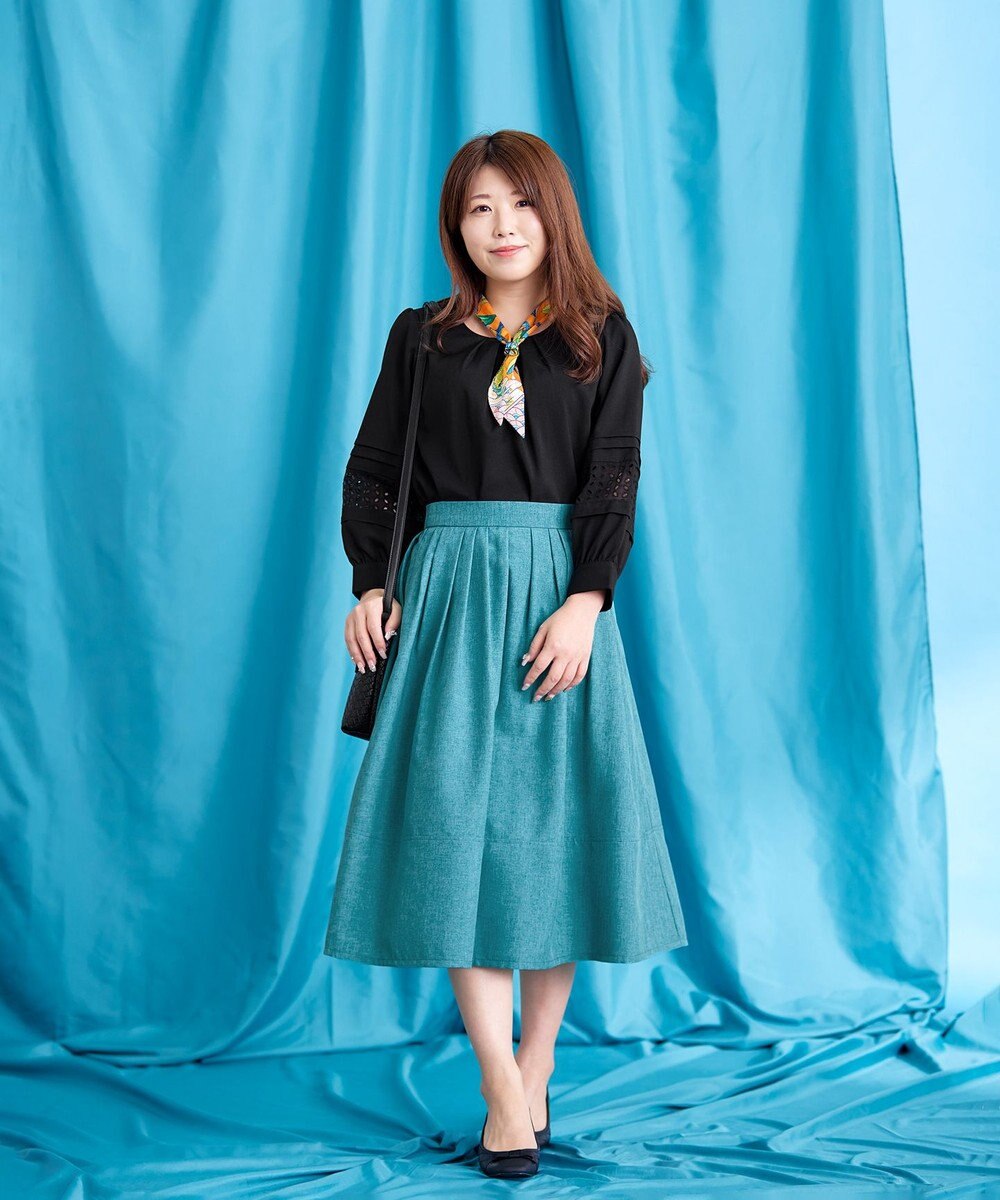 Tiaclasse 【洗える】袖レースはさみこみシャツ 