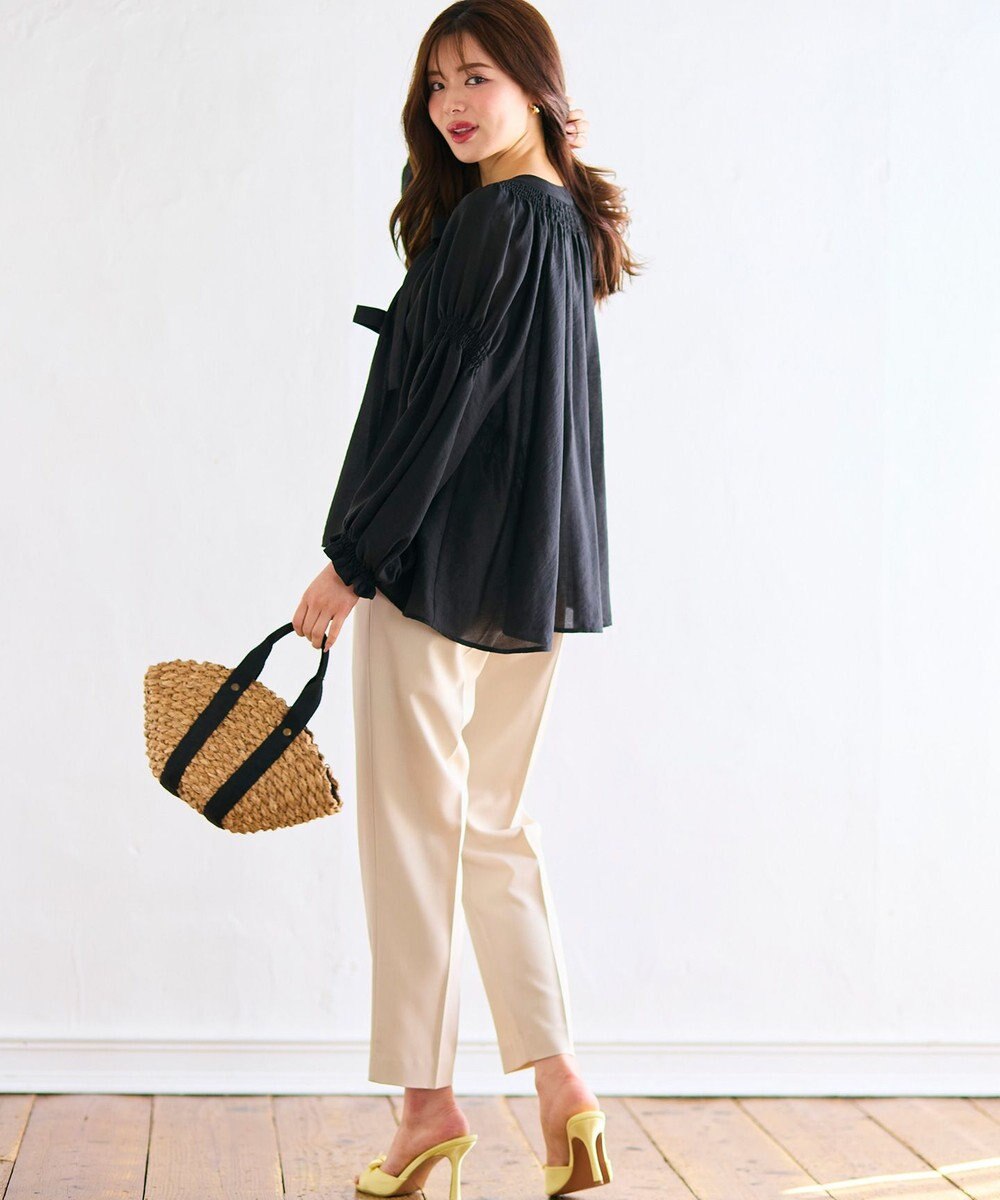 Feroux ダブルリボンシアー ブラウス 