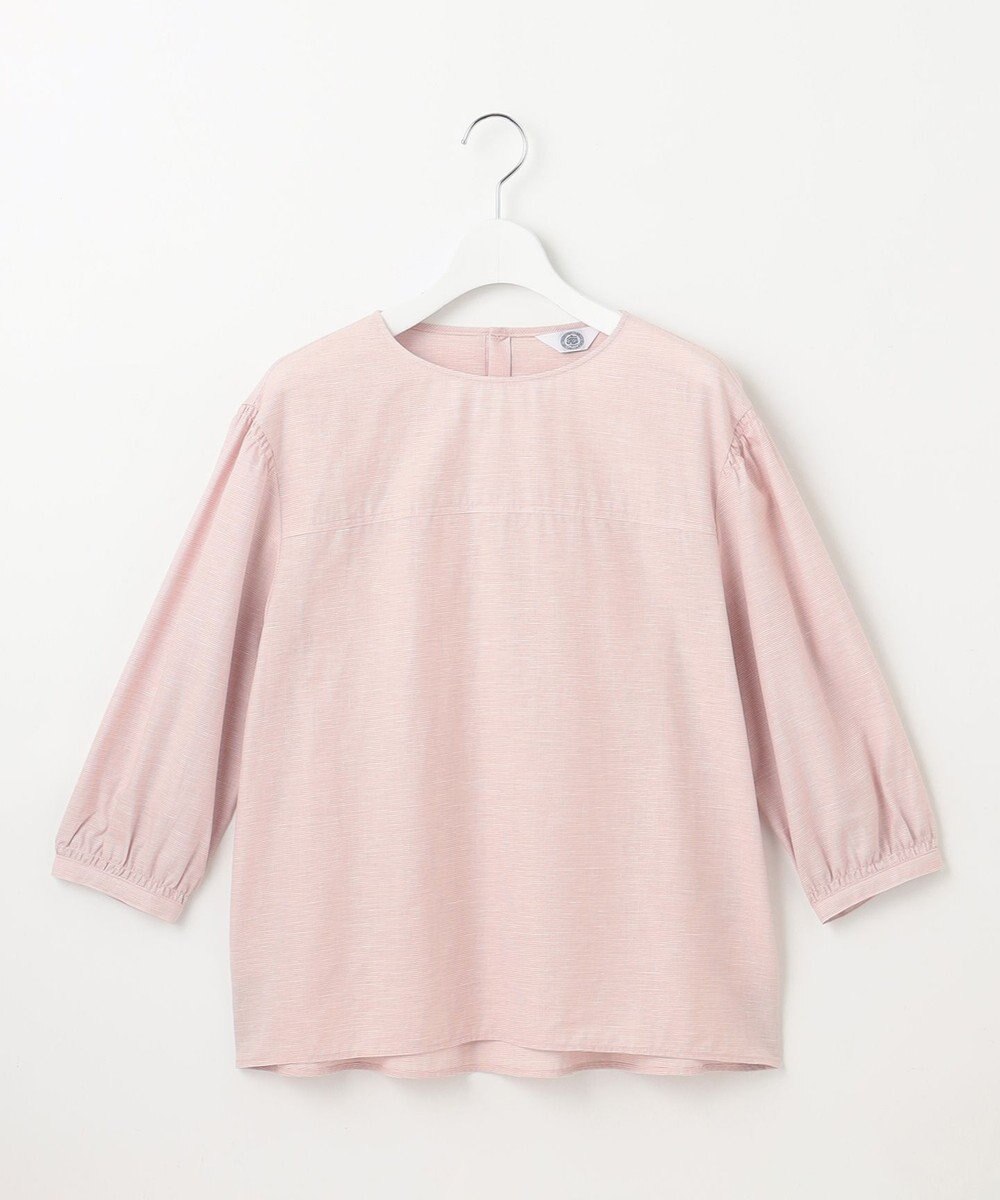 J.PRESS LADIES L 【洗える】BEZピンチェック ボリュームスリーブ ブラウス 