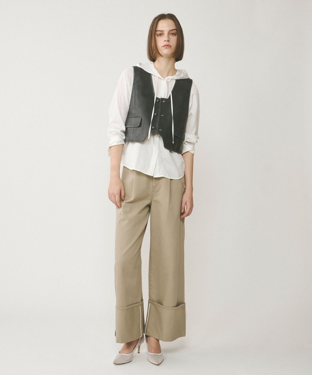 GRACE CONTINENTAL レザーショートジレジャケット 