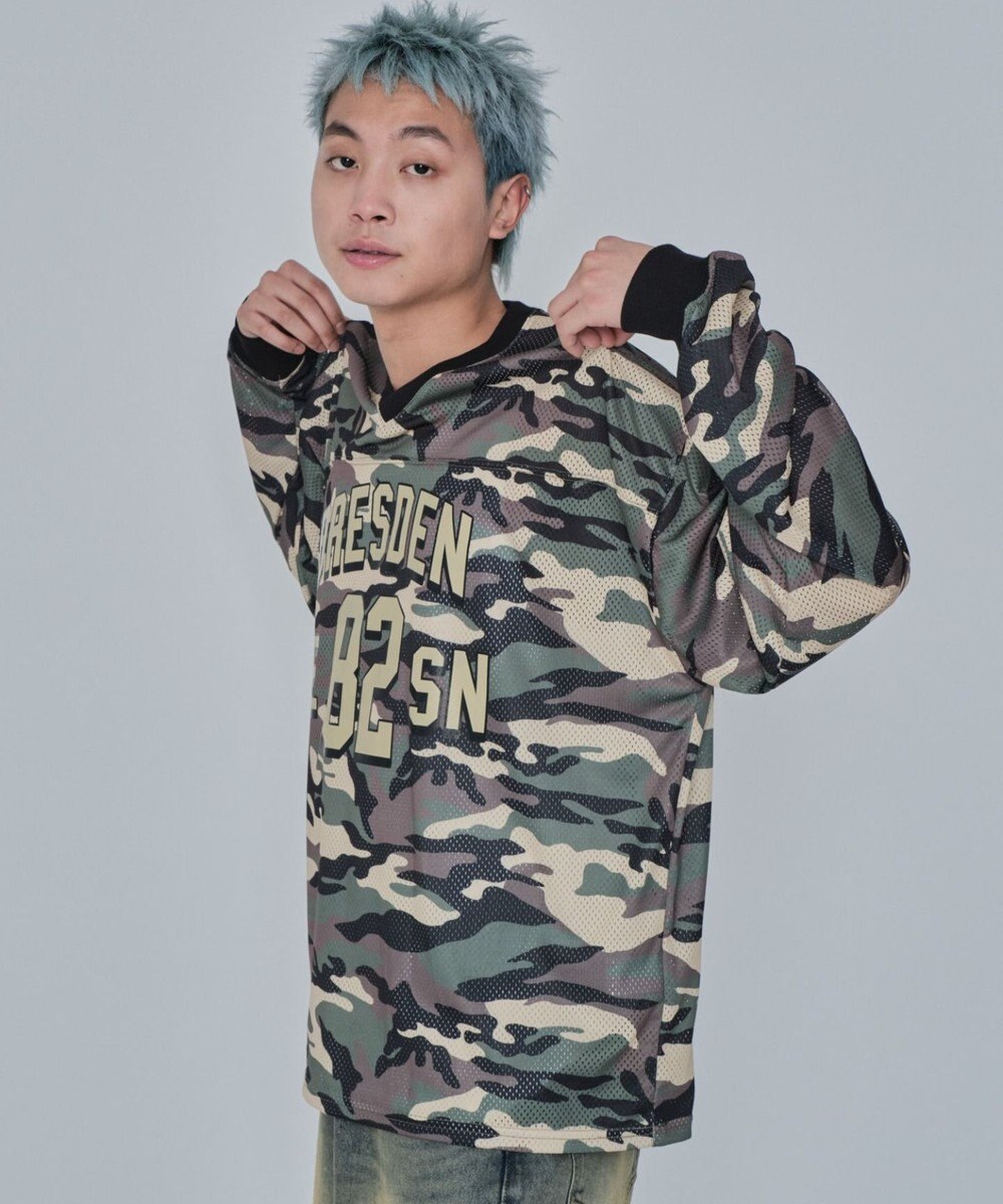 WEGO 【ユニセックス着用ITEM/MLサイズ展開】カモフラナンバリングホッケーT（LS） 