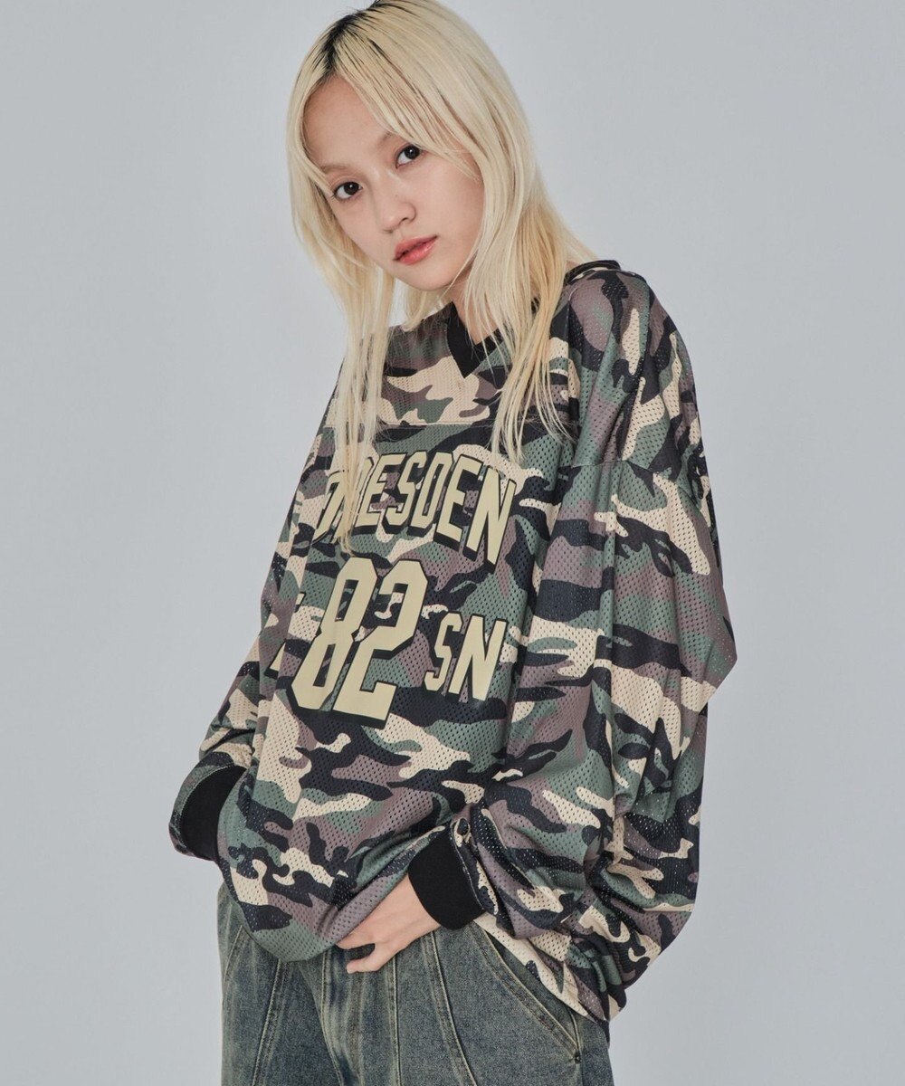 WEGO 【ユニセックス着用ITEM/MLサイズ展開】カモフラナンバリングホッケーT（LS） 