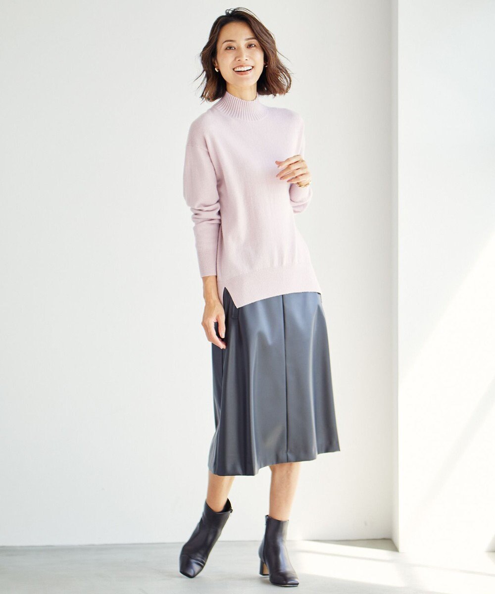 J.PRESS LADIES 【洗える】シンセティックマットleather スカート 