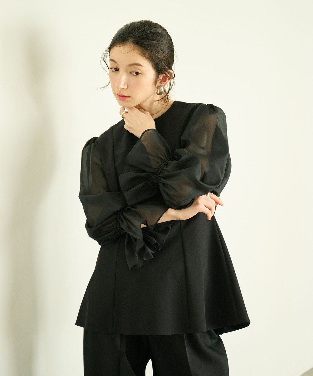 #Newans シアースリーブブラウス 