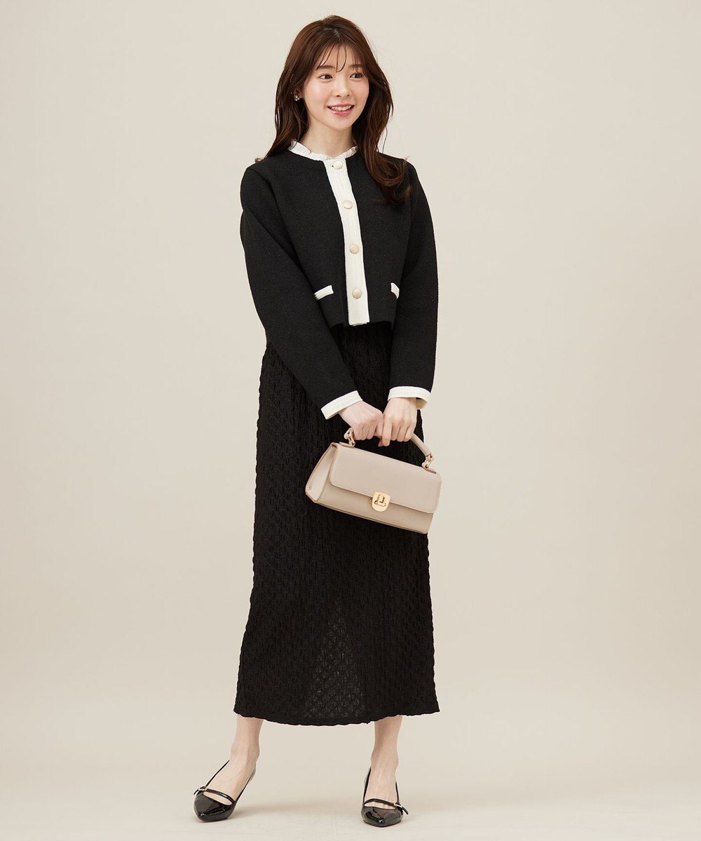 ANY SIS S バイカラーラメニット カーディガン 