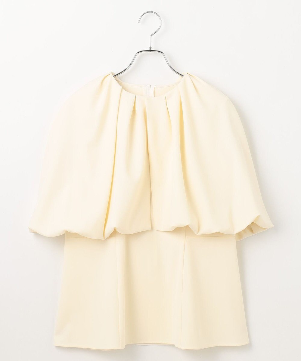 #Newans ＜亀恭子さんコラボ＞取り外し可能ケープ付きペプラムブラウス 