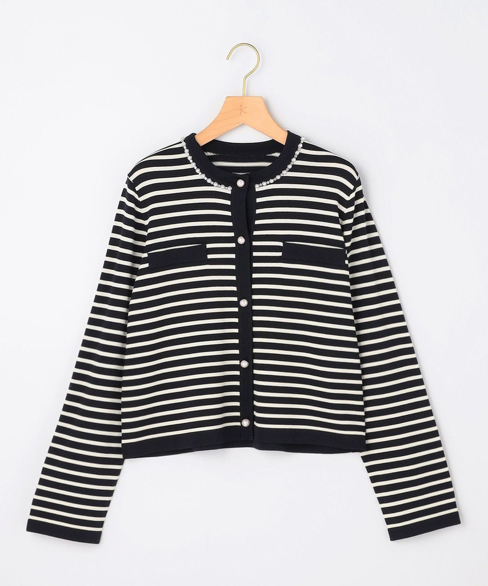 組曲 L 【先行予約・WEB限定】クリアストレッチビジューレーン カーディガン 