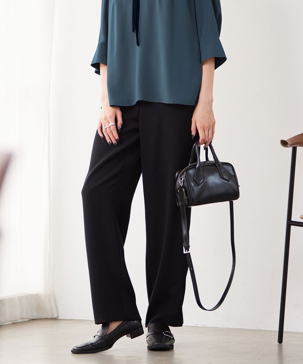 ICB L 【WEB限定カラーあり・洗える】 ライトダブルクロス ストレートパンツ 