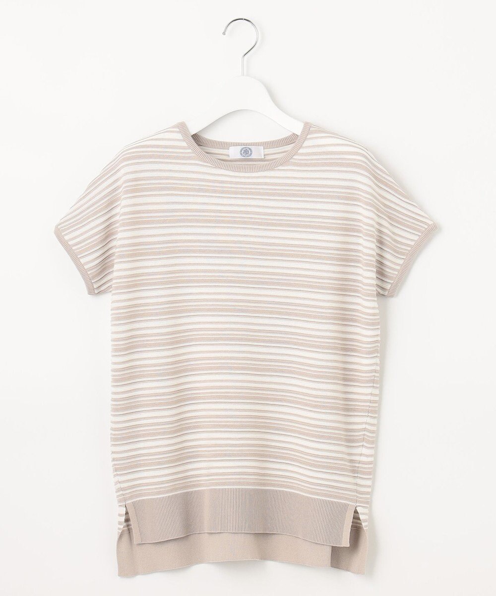 J.PRESS LADIES 【洗える・抗菌防臭】コットンアセテート ランダムガーター柄 ニット 