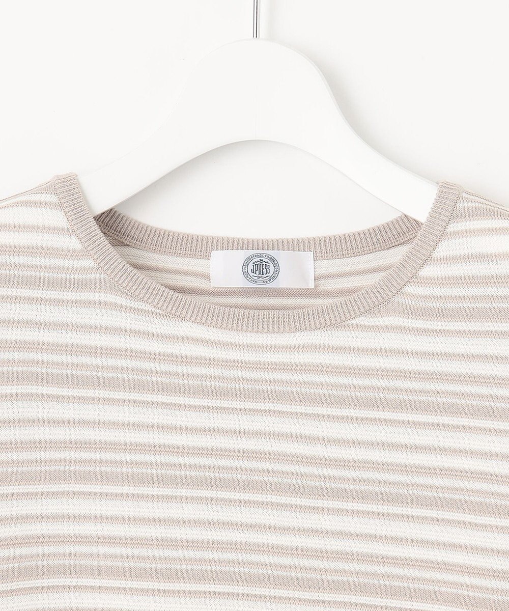 J.PRESS LADIES 【洗える・抗菌防臭】コットンアセテート ランダムガーター柄 ニット 