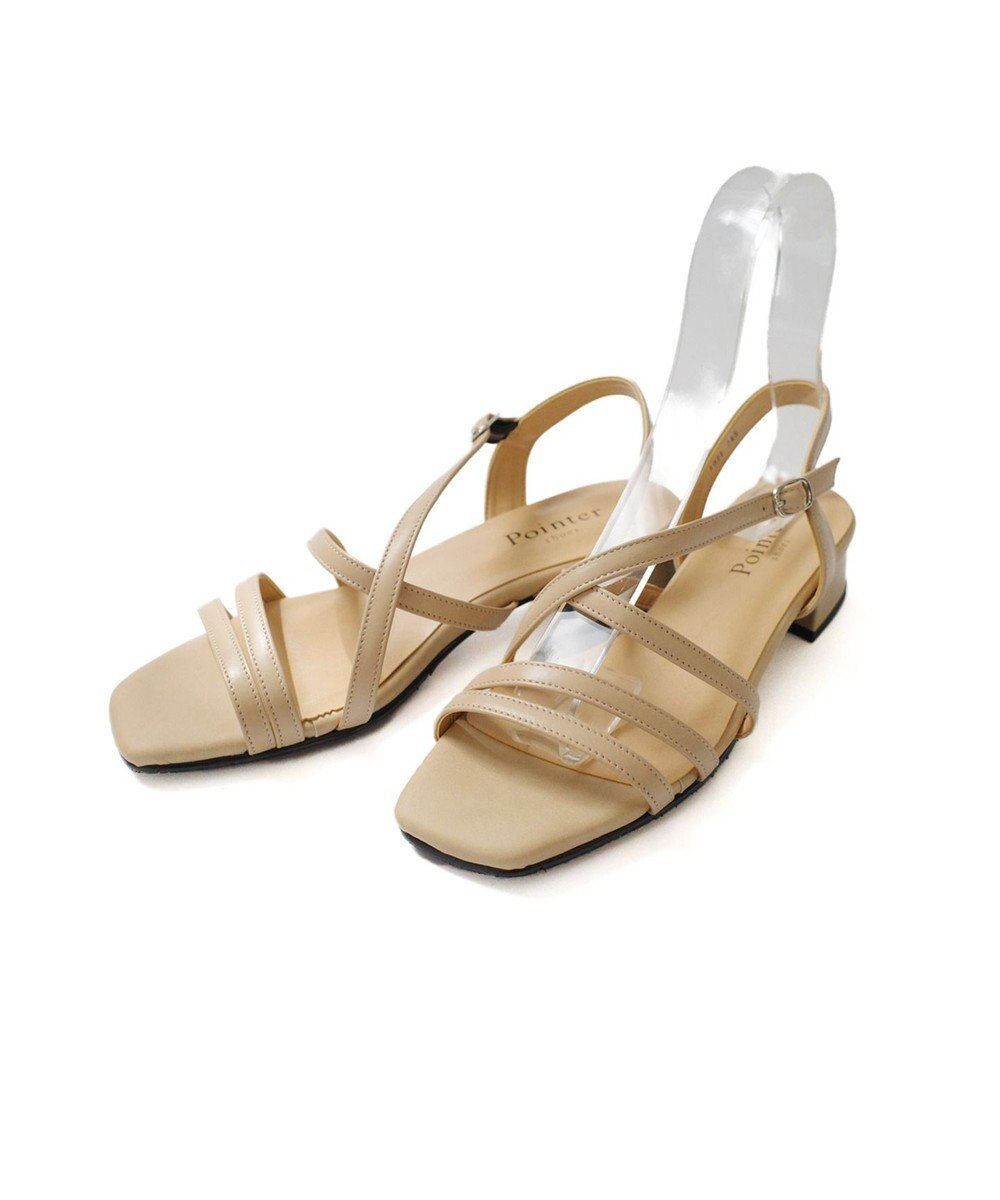 Pointer 日本製 本革ラインストラップサンダル 