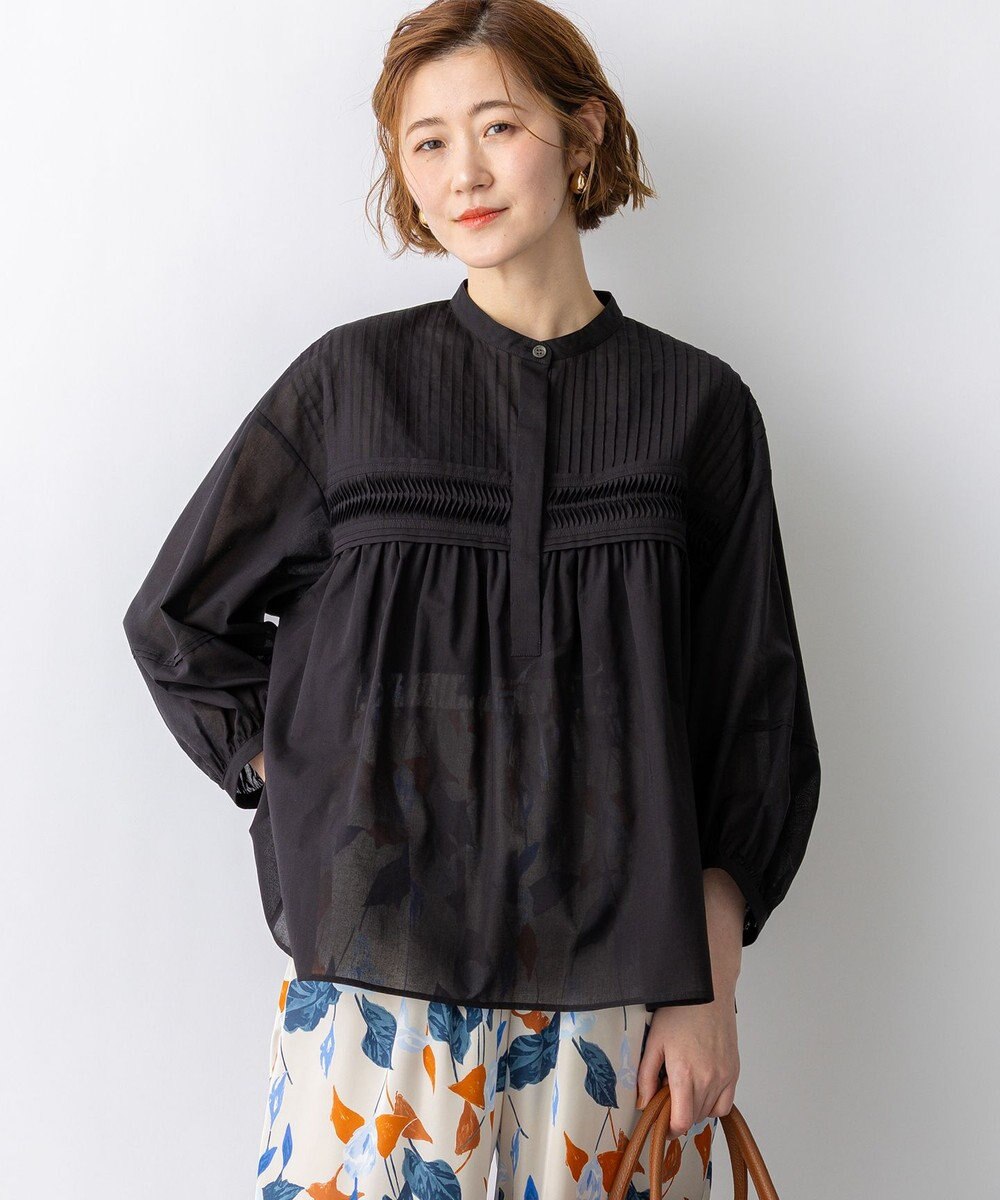 23区 【先行予約】コットンボイル ピンタック ブラウス 