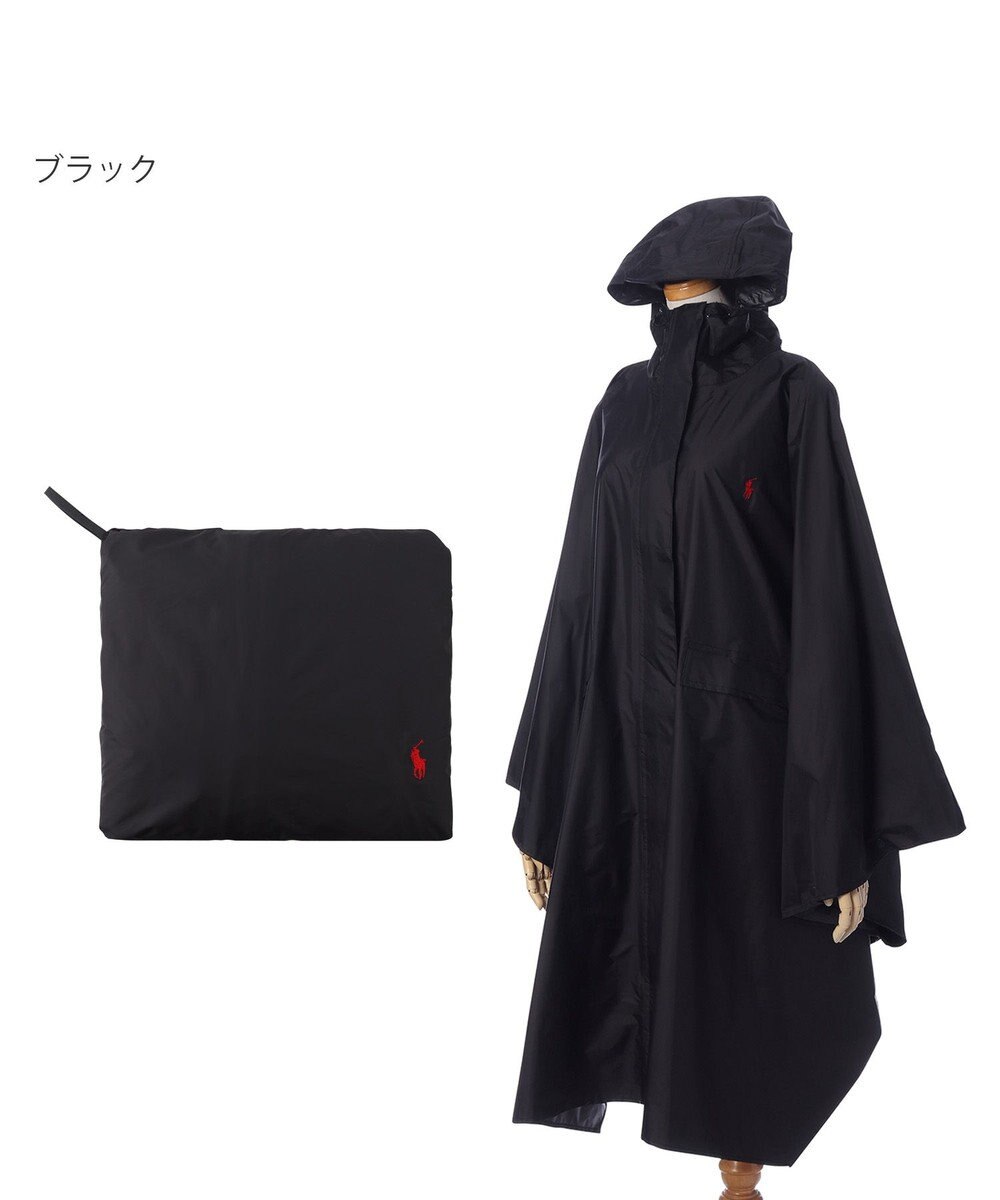 MOONBAT POLO RALPH LAUREN(ポロ ラルフローレン) ポロポニー ポケッタブル レインポンチョ レインコート 無地 フード 収納袋 ロゴ入 レディース 