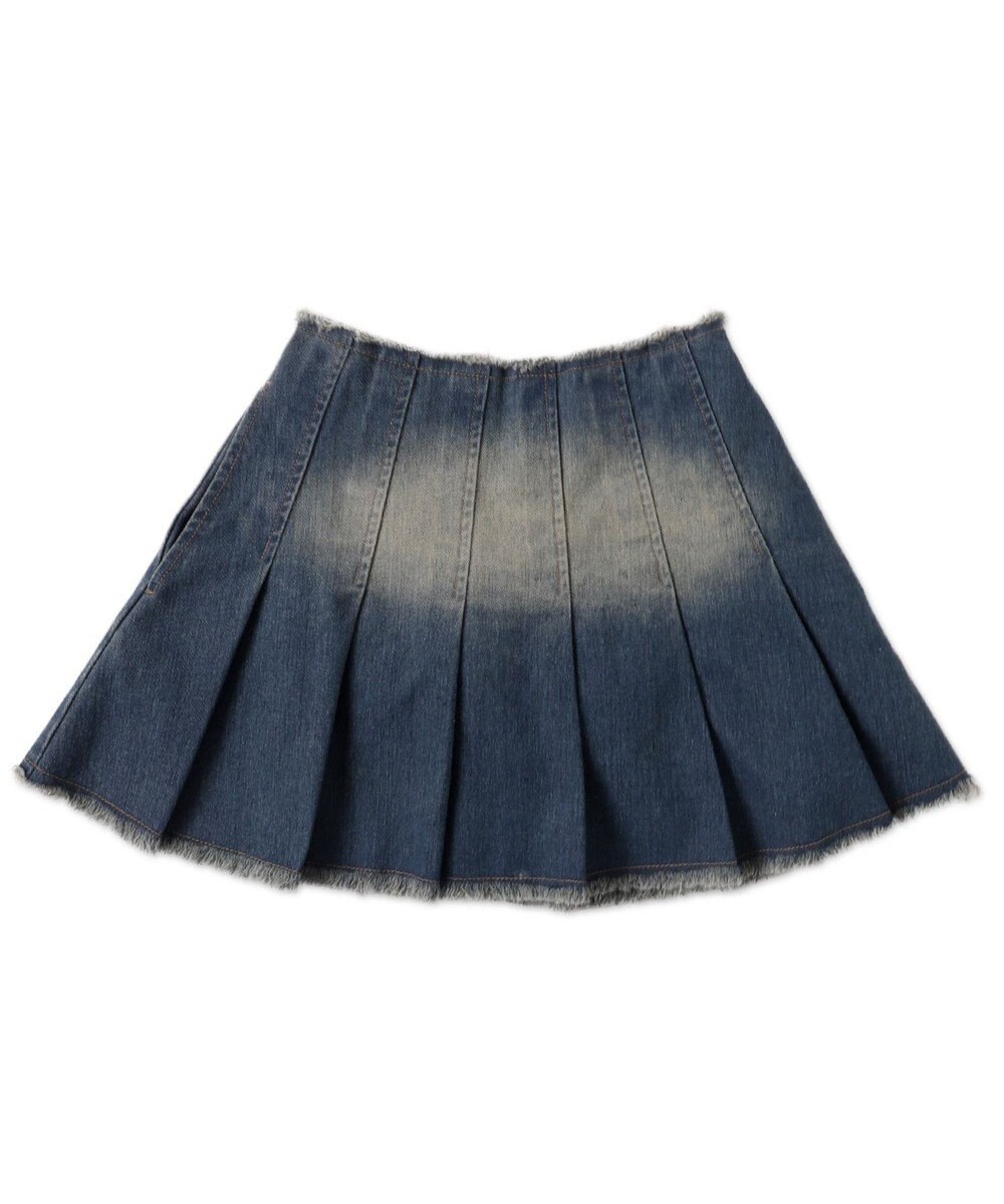 WEGO ヴィンテージウォッシュデニムプリーツスカパン 