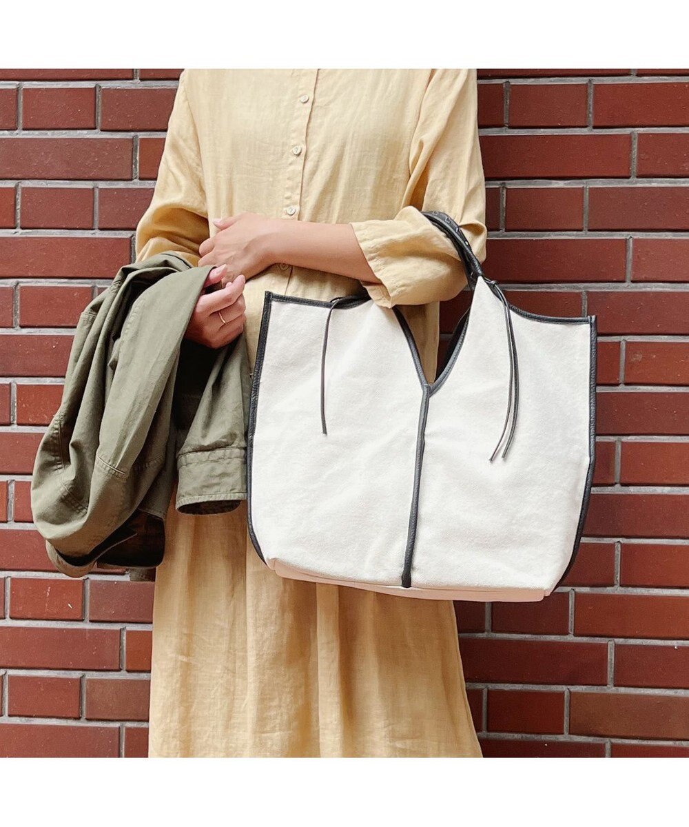 UNBILLION perche コットン×牛革付属トートバッグ L 