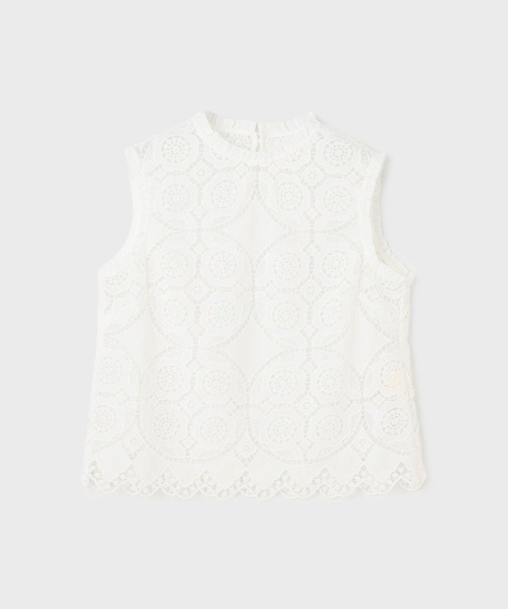 GRACE CONTINENTAL サークルレースノースリーブトップ 