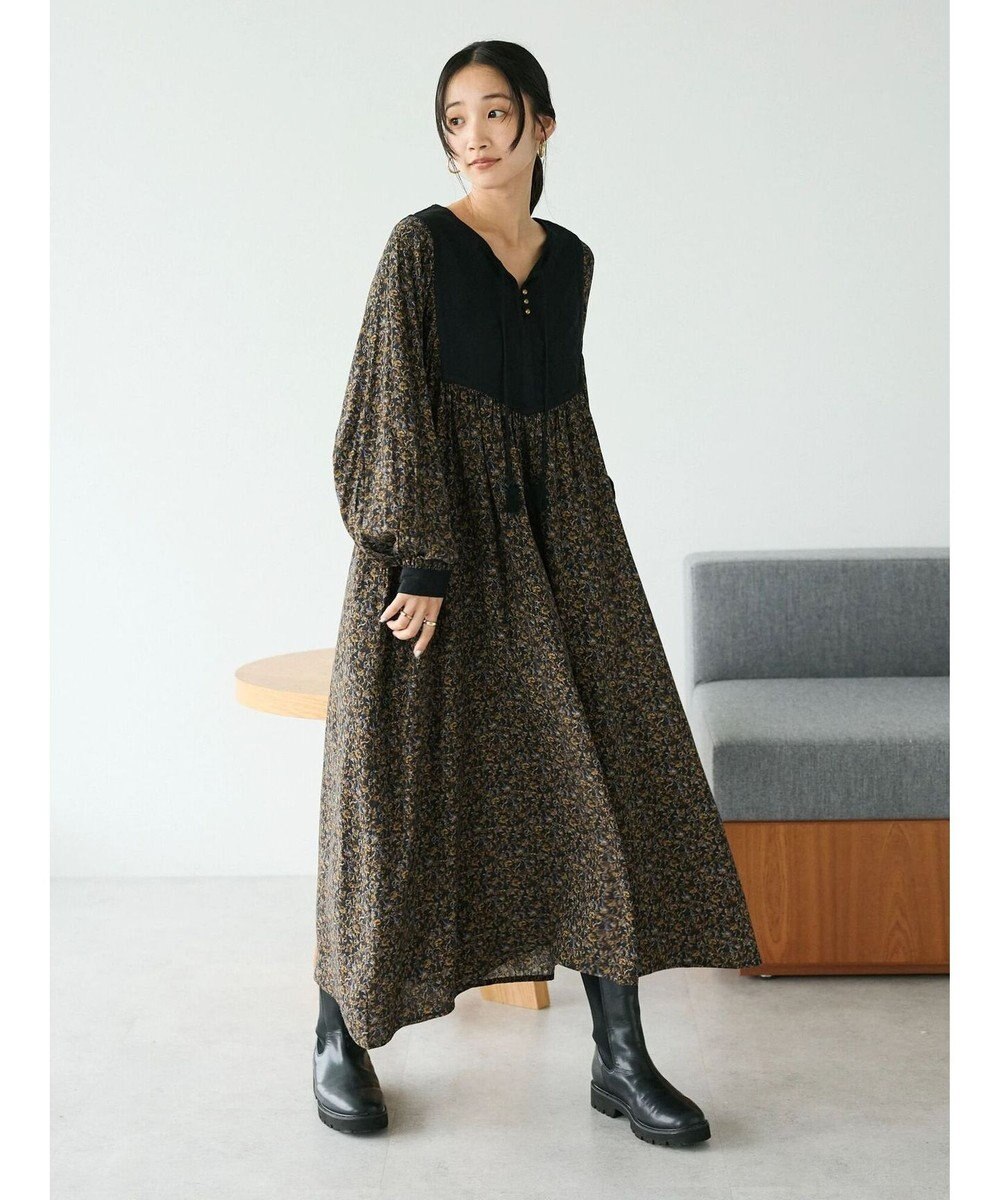 CRAFT STANDARD BOUTIQUE レーヨンキルト切替ワンピース 