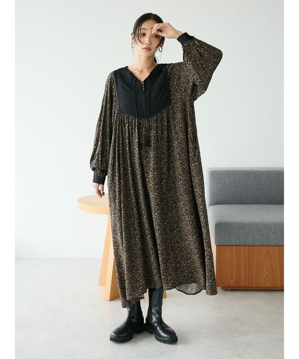 CRAFT STANDARD BOUTIQUE レーヨンキルト切替ワンピース 