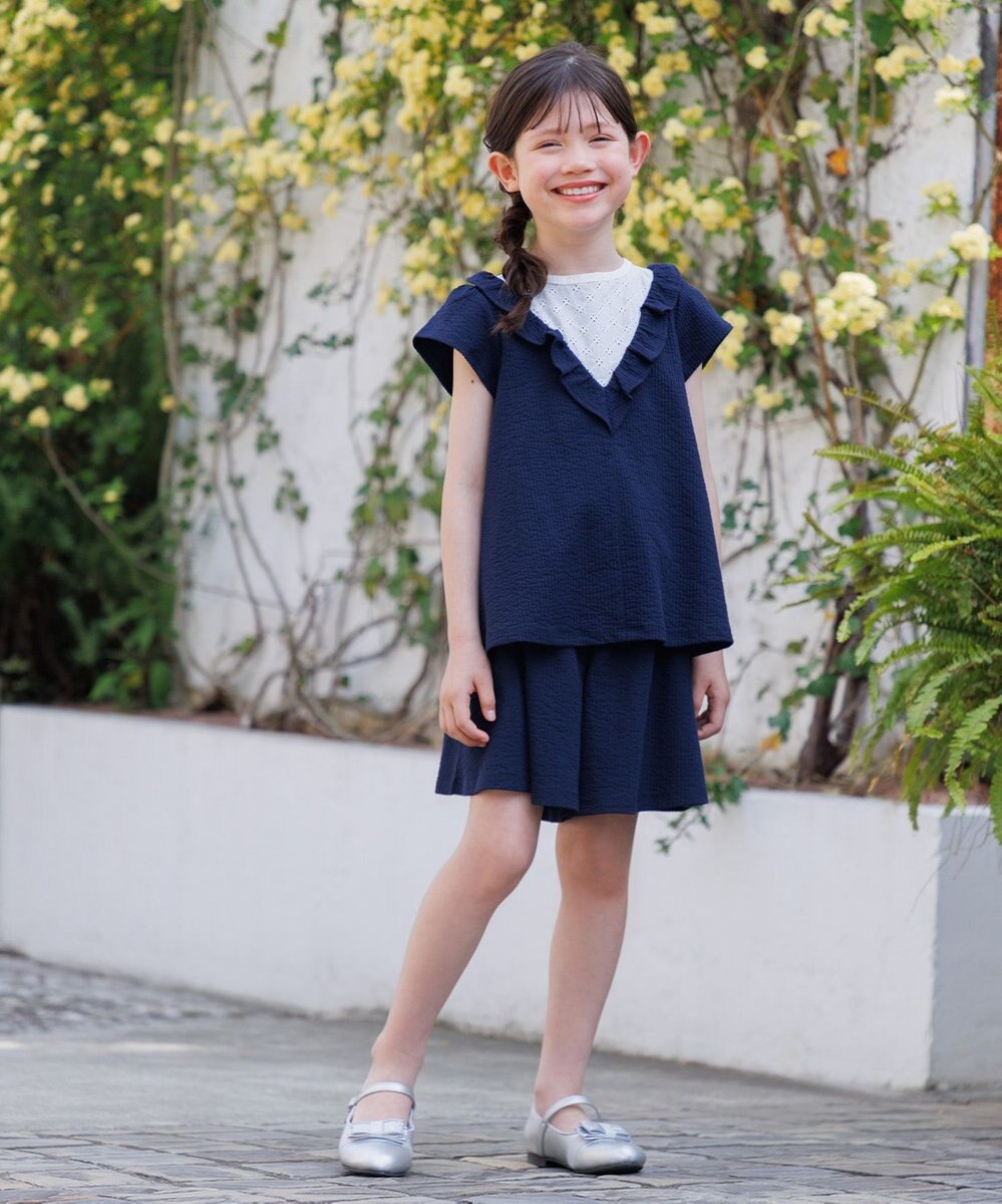 組曲 KIDS 【110-140㎝】サッカーストライプ キュロット 