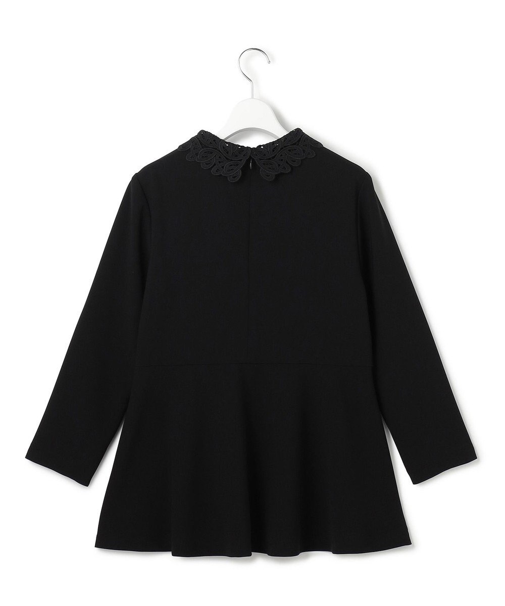 23区 L 【セットアップ対応/洗える】トリアセダブルジョーゼット 2WAYレース襟 ペプラムブラウス 