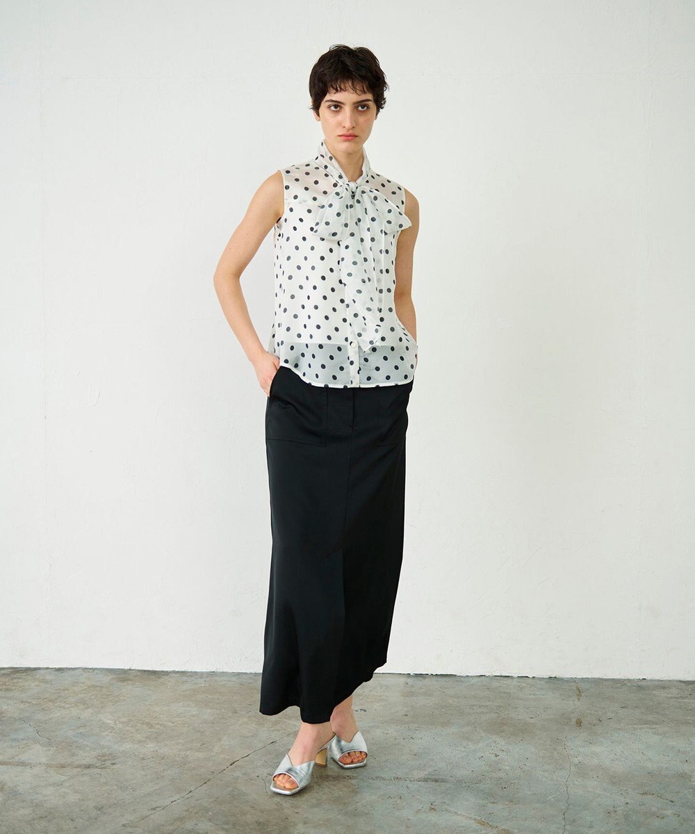 GRACE CONTINENTAL シアードットプリントブラウス 