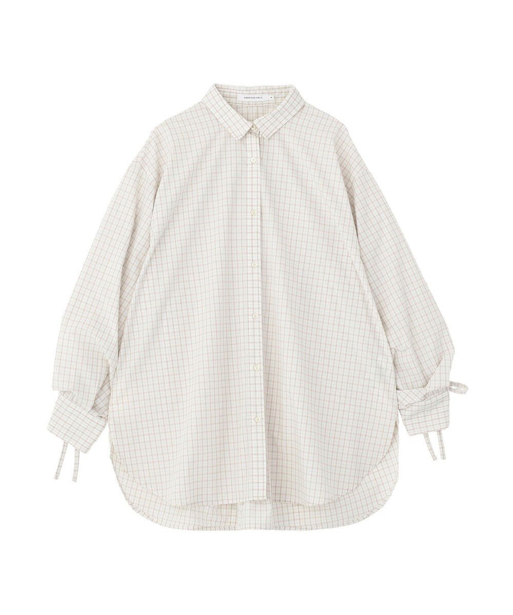AMERICAN HOLIC 【イージーケア】バックギャザーリボンシャツ 