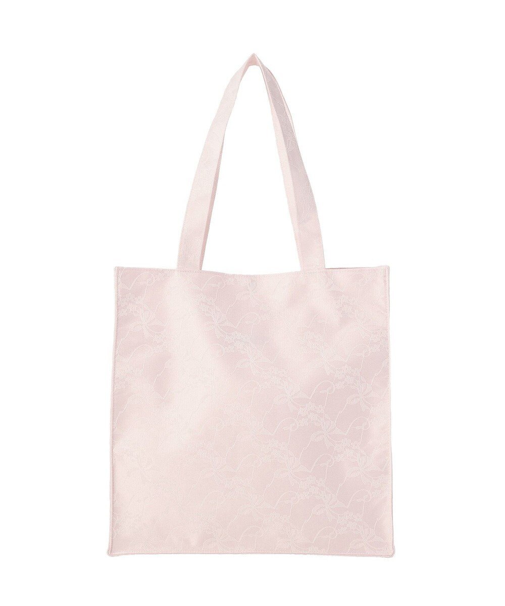 Maison de FLEUR リボンレースブランドロゴ刺繍スクエアトート 