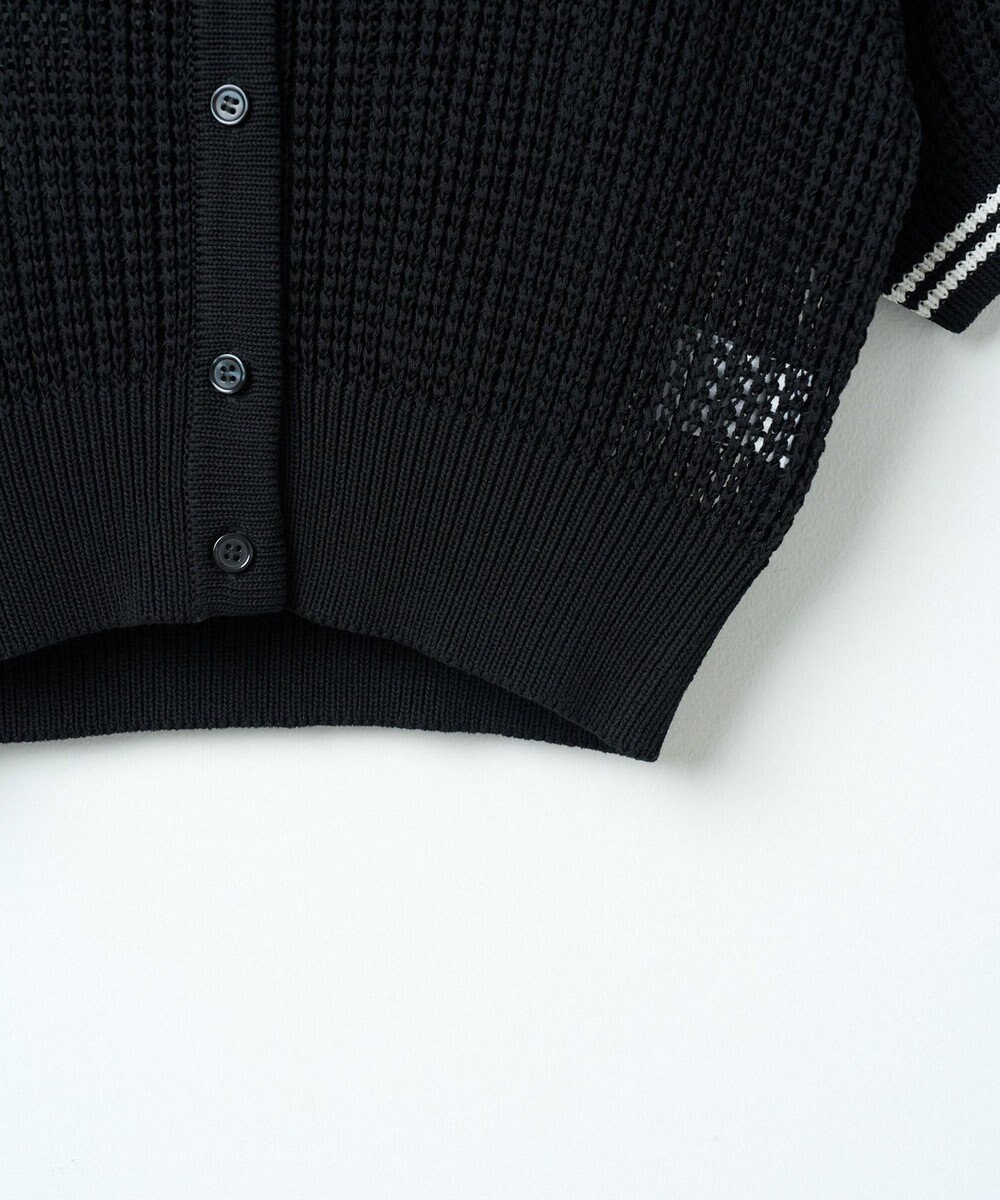 WEGO 襟付きメッシュニットショートカーデ 