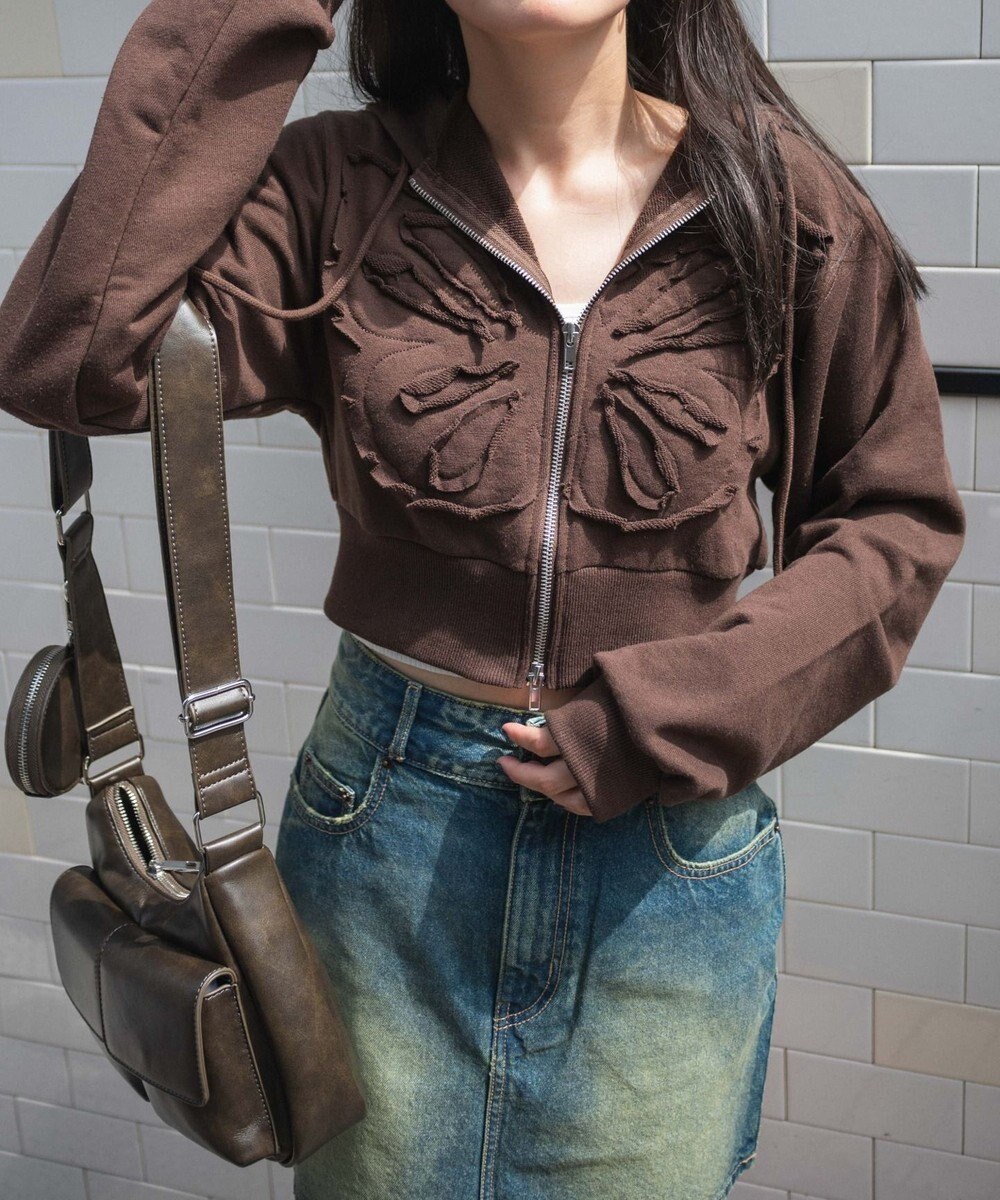 WEGO バタフライWジップショートパーカー 