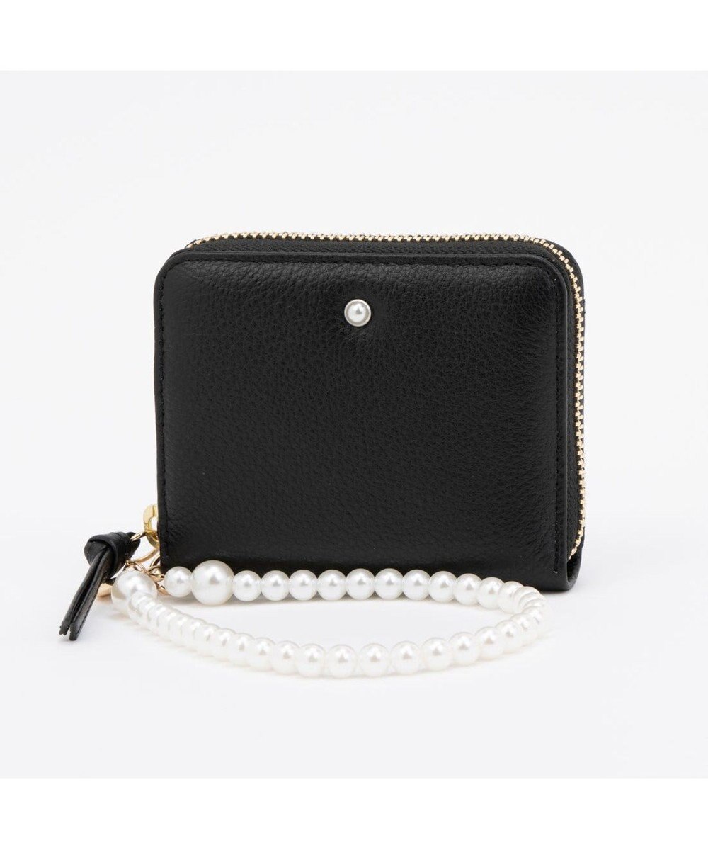 UNBILLION ペルケ perche / パール調ストラップ・ジャバラカードウォレット 