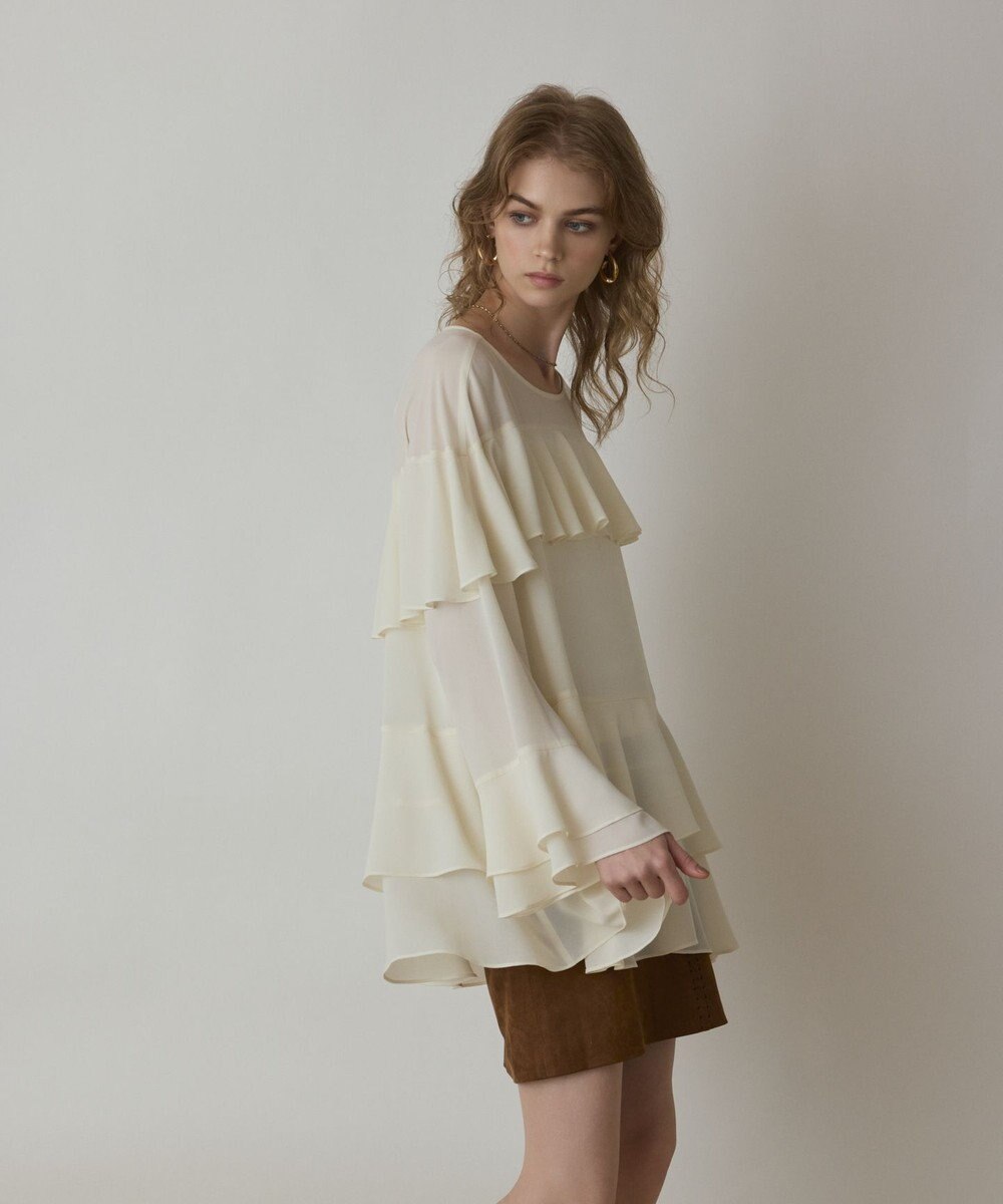 GRACE CONTINENTAL シフォンフリルブラウス 