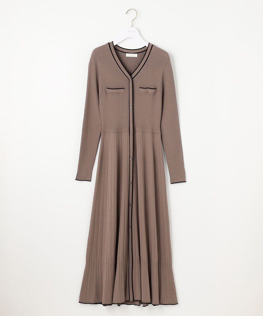 ANY SIS 【洗える】バイカラーデザインニット ワンピース 